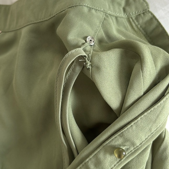NWOT Nanette Lepore Short Sleeve Modest Knee Length Belted Green Shirt Dress - Picture 5 of 9